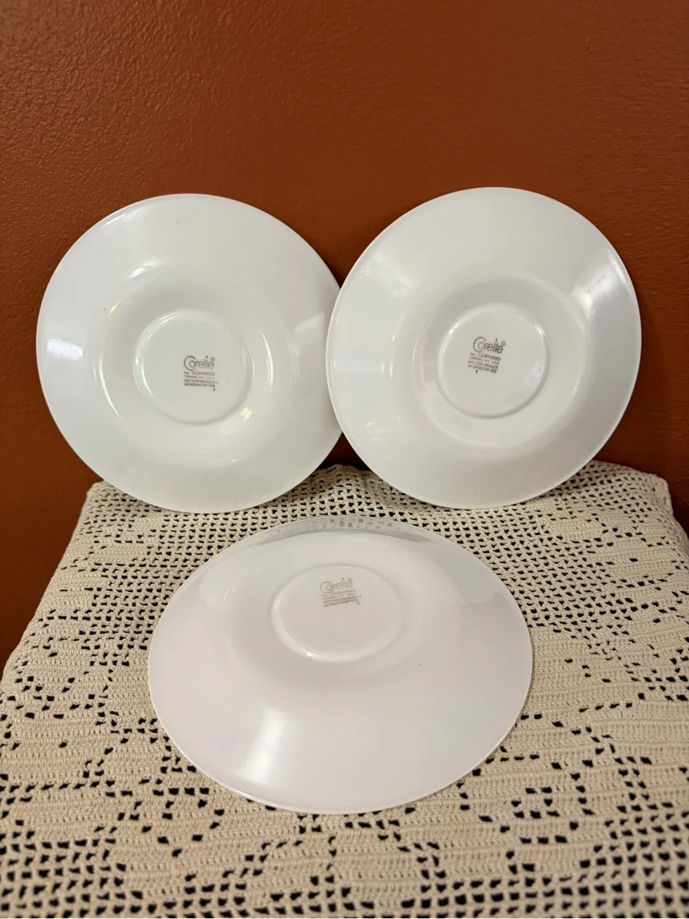 Corelle Woodland Brown Saucers, set of 3